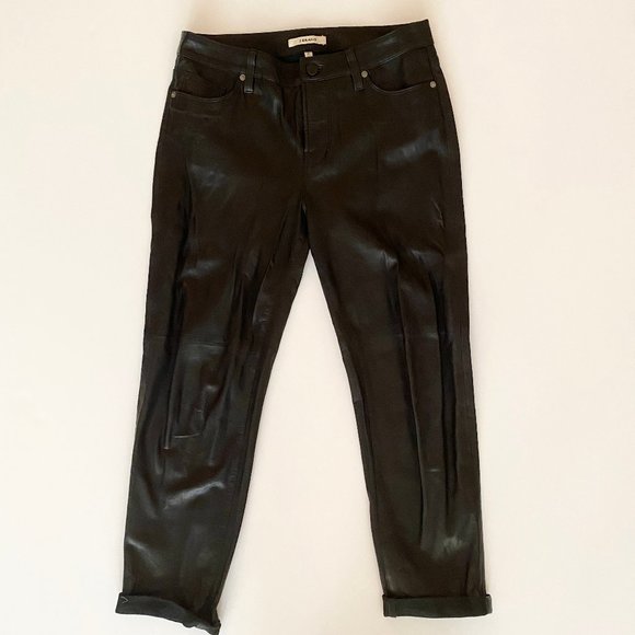 Leather Baggy Pleated Boyfriend Pants
